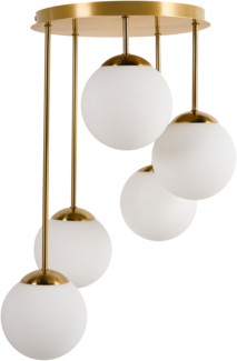 Hängeleuchte 5-flammig RIANA Metall Messing