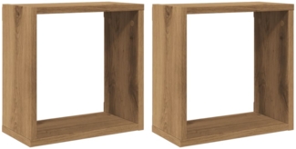 vidaXL Würfel-Wandregale, 2 Stk., Holzwerkstoff artisan-eiche, 30 x 15 x 30 cm