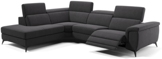 Sofanella Ecksofa AMARO Sofalandschaft Funktionssofa Stoff in Schwarz S: 286 Breite x 108 Tiefe