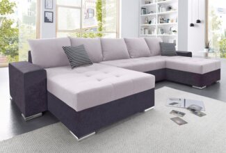 COLLECTION AB Wohnlandschaft XXL-Josy U-Form, Breite 333 cm, mit 2 Recamieren 77 & 79 cm, inkl. Bettfunktion, Bettkasten, mit 5 gleich großen Rückenkissen