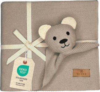Babydecke DIKOS® Babydecke SCHMUSE-Bär Baby Geschenk Mädchen Junge Geschenkset, DIKOS, Geschenk zur Geburt, PREMIUM Qualität, 100 % BIO Baumwolle, nachhaltig