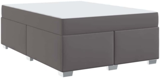 vidaXL Bettgestell Sonstiges Grau 160x200 cm Kunstleder 3399244