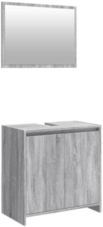 vidaXL 2-tlg. Badmöbel-Set Grau Sonoma Holzwerkstoff 835698