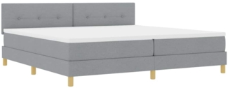 vidaXL Boxspringbett mit Matratze Hellgrau 200 x 200 cm Stoff 3338944