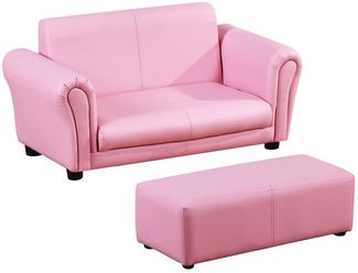 HOMCOM Sofa Kindersofa mit Hocker