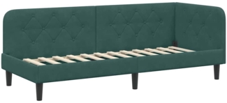 vidaXL Eckbettgestell mit Kopfteil Dunkelgrün 80x200 cm Samt 42016588
