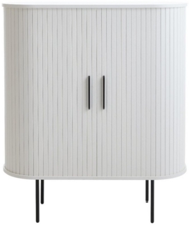 Liadomo Highboard Uriel, Eiche Nachbildung Eiche Furnier, Lamellenschiebetüren, vier Farben