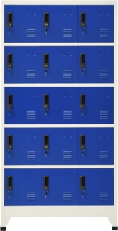 vidaXL Schließfachschrank Grau und Blau 90 x 40 x 180 cm Stahl