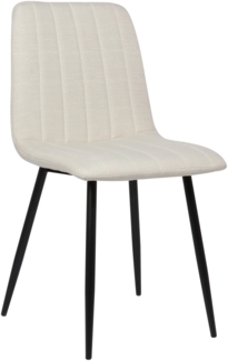DELUKE® Stuhl LENZ Stoff - 88x45x53cm, creme, Metall Gestell Stühle Esszimmerstühle Stuhl Esszimmer Esstisch Stühle Küchenstuhl