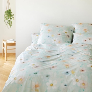 elegante Mako Jersey Bettwäsche Pastel aqua|155x220 cm + 40x80 cm