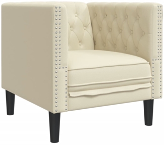 vidaXL Chesterfield-Sessel Creme Kunstleder 372653
