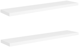vidaXL Schweberegale 2 Stk. Weiß 120x23,5x3,8 cm MDF 323821