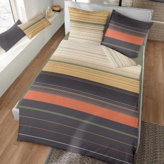 Dormisette Flanell Bettwäsche Mariefred schwarz|200x200 cm + 2x 80x80 cm