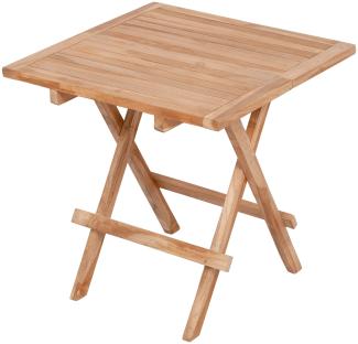 Teak Klapptisch KURSI ca. 50x50 cm Natural Beistelltisch Gartentisch Tisch Massiv