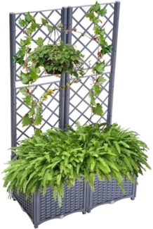 Mingone Rankkasten Hochbeet Pflanzgefäß Garten Terrasse Balkon Graublau