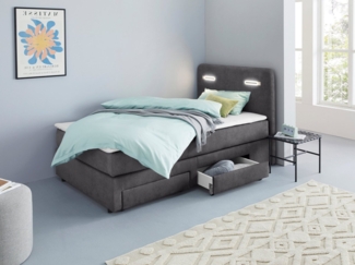 INOSIGN Boxbett Luan, Schubkästen, LED-Beleuchtung und Topper, in Breite 120 cm und 180 cm