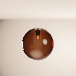 s.luce Orb Glaskugel Galerieleuchte 500cm Aufhängung Schwarz Braun Ø 40cm