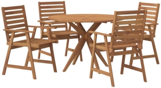 vidaXL 5-tlg. Garten-Essgruppe Massivholz Akazie 3283566