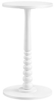 VASAGLE MARIEL Kollektion - Beistelltisch rund, kleiner Sofatisch, Nachttisch, Bein aus Massivholz, Mid-Century-Modern-Stil, für Wohnzimmer, Schlafzimmer, wolkenweiß LET293WB02