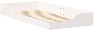 vidaXL Bettrahmen Weiß 90 x 210 cm Massives Kiefernholz 873404