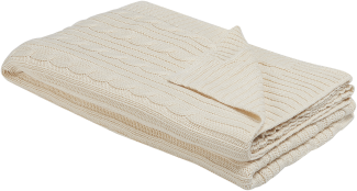 Kuscheldecke ANAMUR Baumwolle 110 x 180 cm Beige