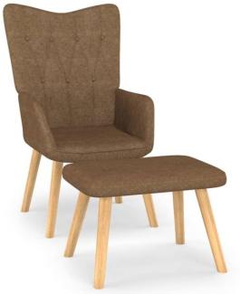 vidaXL Relaxsessel mit Hocker Taupe Stoff [327543]