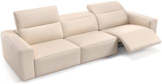Sofanella XXL-Sofa LENOLA Lederbezug Couch Dreisitzer in Creme