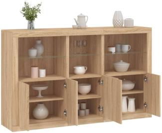 vidaXL Sideboard mit LED-Leuchten Sonoma-Eiche 162x37x100 cm 3209144