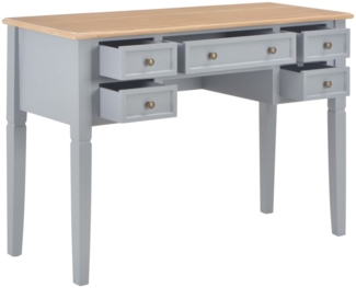 vidaXL Schreibtisch, Holz Grau, 109,5 x 45 x 77,5 cm