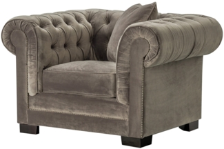 Dekoria Sessel Chesterfield Classic Velvet Dark Grey