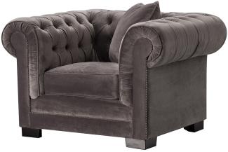 Dekoria Sessel Chesterfield Classic Velvet Dark Grey