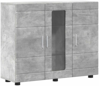 vidaXL Sideboard mit Regal Betongrau 55,5 x 29 x 100 cm Holzwerkstoff 880304