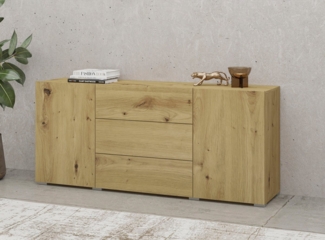 INOSIGN Sideboard Ava, Breite 140 cm, hängend und stehend montierbar, moderne grifflose Kommode, Schubladenschrank, 2Türen/3Schubkästen