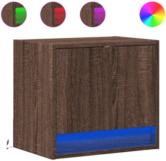 vidaXL Wand-Nachttische mit LED-Leuchten 2 Stk. Braun Eichen-Optik 852088