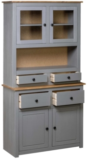 vidaXL Highboard Grau 93x40,5x180 cm Kiefernholz Panama 282701