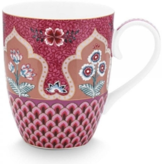 PiP Studio Tasse Henkelbecher Flower Festival Scallop Deco Dark Pink (Groß)