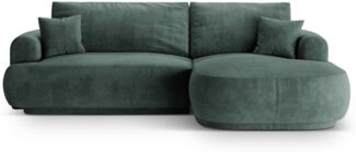 Micadoni Ecksofa Ella 5-Sitzer Rechts Samt Petrol