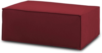 Dmora Assisi-Pouf, Wohnzimmer-Pouf, Relaxsessel aus gepolstertem Stoff, 100 % Made in Italy, 100 x 70 x 43 cm, Rot