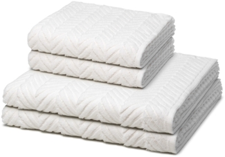 Ross Sensual Skin Zopf 4 tlg. Frottier-Set - 2 X Handtuch (50 X 100cm), 2 X Duschtuch (75 X 140cm) - 500 g/m2 - Weiß