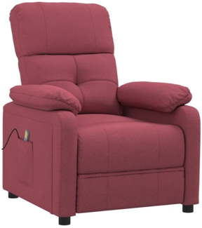 vidaXL Massagesessel Weinrot Stoff 348290