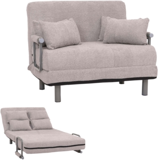 Mendler Schlafsessel HWC-K29, Klappsessel Schlafsofa Gästebett, Liegefläche 190x100cm, Stoff Bouclé (500g/m²) ~ grau