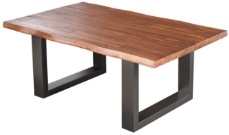 riess-ambiente Couchtisch GENESIS 110cm braun anthrazit Massivholz – Baumkante, Kufengestell (Einzelartikel, 1-St), Industrial Design, Unikat, rechteckig, stabil, individuelle Maserung