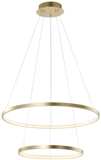 JUST LIGHT 11525-12 LED Pendelleuchte Circle 2 Ringe 50cm 3000K Gold