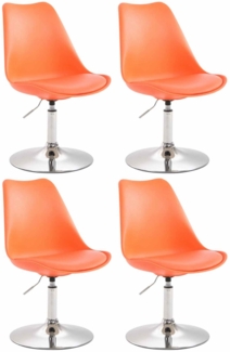 CLP 4er Set Esszimmerstühle Maverick Kunststoff drehbar und stufenlos verstellbar,orange chrom