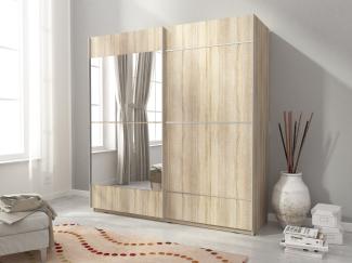 Domando Kleiderschrank Riccione M4 200 Modern Breite 200cm, Schwebetüren, praktische Facheinteilung in Sonoma Eiche