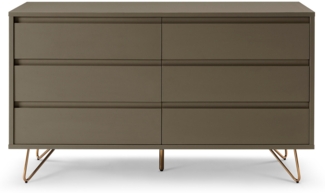 Schubladenkommode Kommode mit 6 Schubladen 120 x 40 x 70 cm MDF und Metall