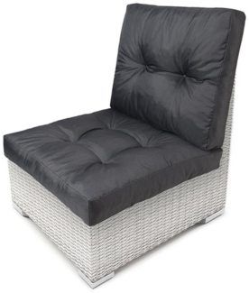 KingMatratzen Dekokissen 40 - 70 cm Sitzkissen Rückenkissen Dunkelgrau RATTAN Kissen