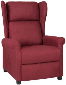 vidaXL Ohrensessel mit Liegefunktion Elektrisch Weinrot Stoff 3098322