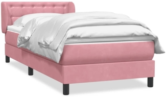 vidaXL Boxspringbett mit Matratze Rosa 80x220 cm Samt 3317888