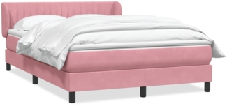 vidaXL Boxspringbett mit Matratze Rosa 140x210 cm Samt 3317696